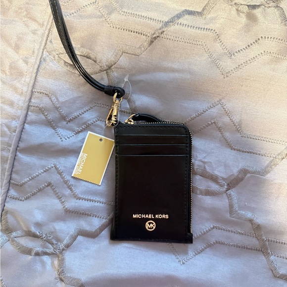 Michael Kors Black Leather Card Holder - Picture 1 of 4